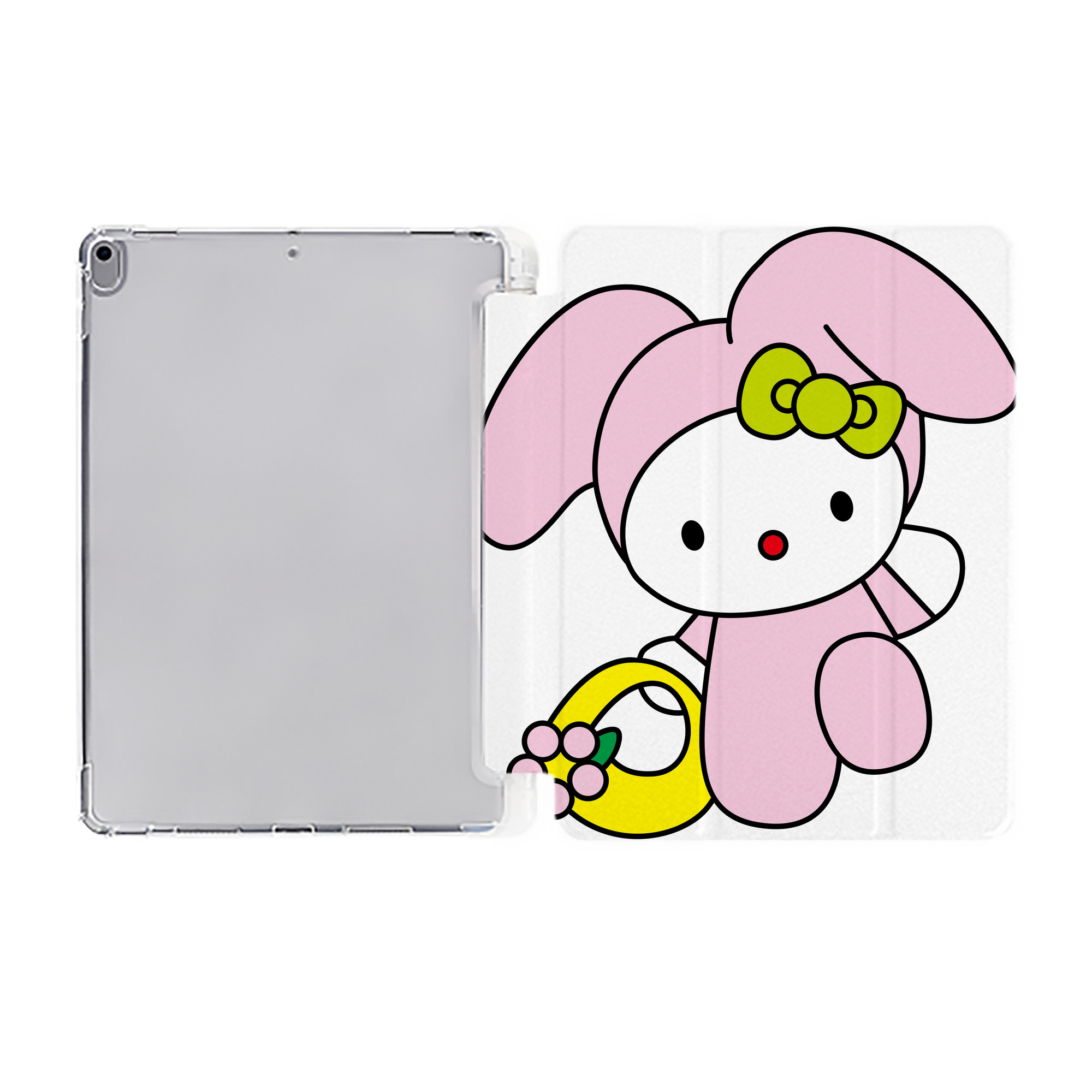 （画像用） Hello Kitty ハローキティ IPad ケース ペン収納付き 三つ折りスタンド PUレザー×シリコン 対応機種9.5/10.5/10.9インチ